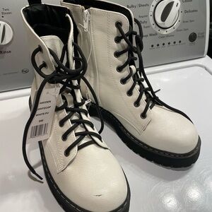 Unionbay Black and White Combat Boots
